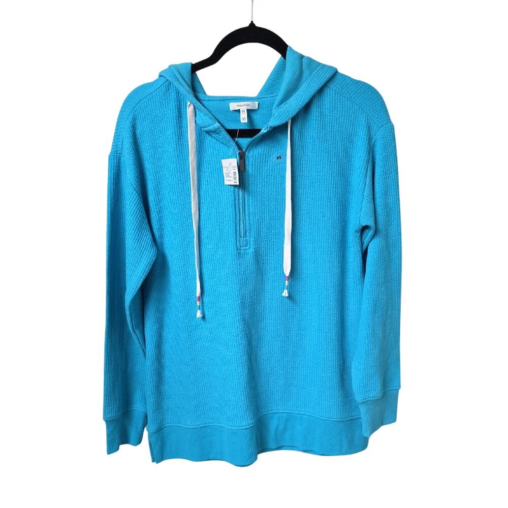 Maurices Blue Quarter Zip Pullover Hoodie Womens Size XS NWT